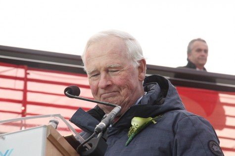 The Rt. Hon. David Johnston, Gov. General of Canada, during his opening address at the 2015 Canada Winter Games Closing Ceremonies held at the Agora at the University of Northern British Columbia. Teresa MALLAM/Free Press