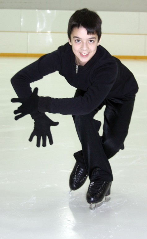 This is the pose Justin Hampole of the Northern B.C. Centre for Skating will be striking the first week of December, when he competes at the Skate Canada Challenge in Regina. Allan WISHART/Free Press
