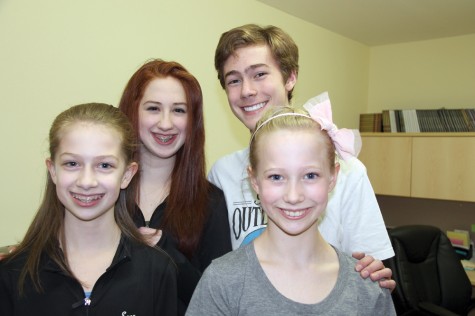 Siblings Sara, left, and Kate McGowan and Steven and Laura Buchanan from Judy Russell Enchainement Dance Centre are among the select few talented dancers chosen to perform at the B.C. Provincials in Penticton in June. Teresa MALLAM/Free Press